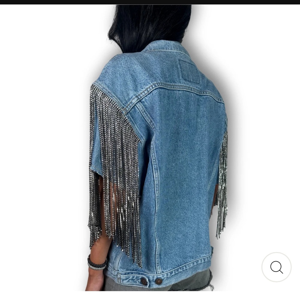 Daniel Diamond vintage cut off rhinestone fringe vest